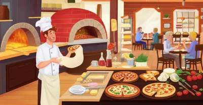 Illustration pizzerias