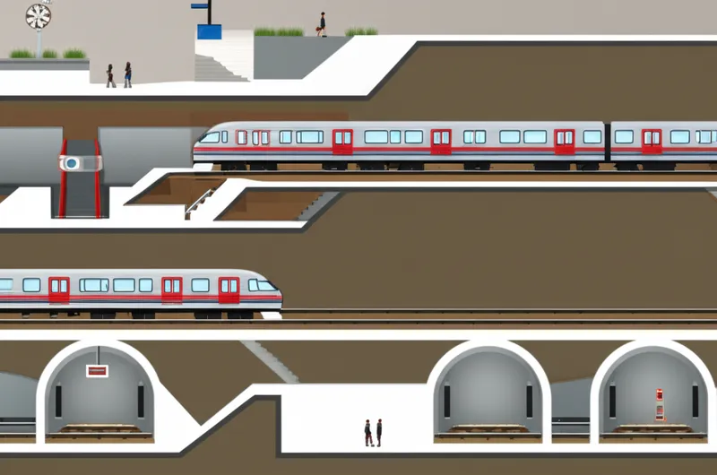 Ilustración visual de la palabra "metro" - Metro, subterráneo