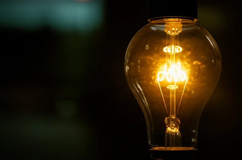 Ilustración visual de la palabra "on" - Encender