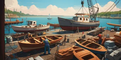 Illustration boatyard