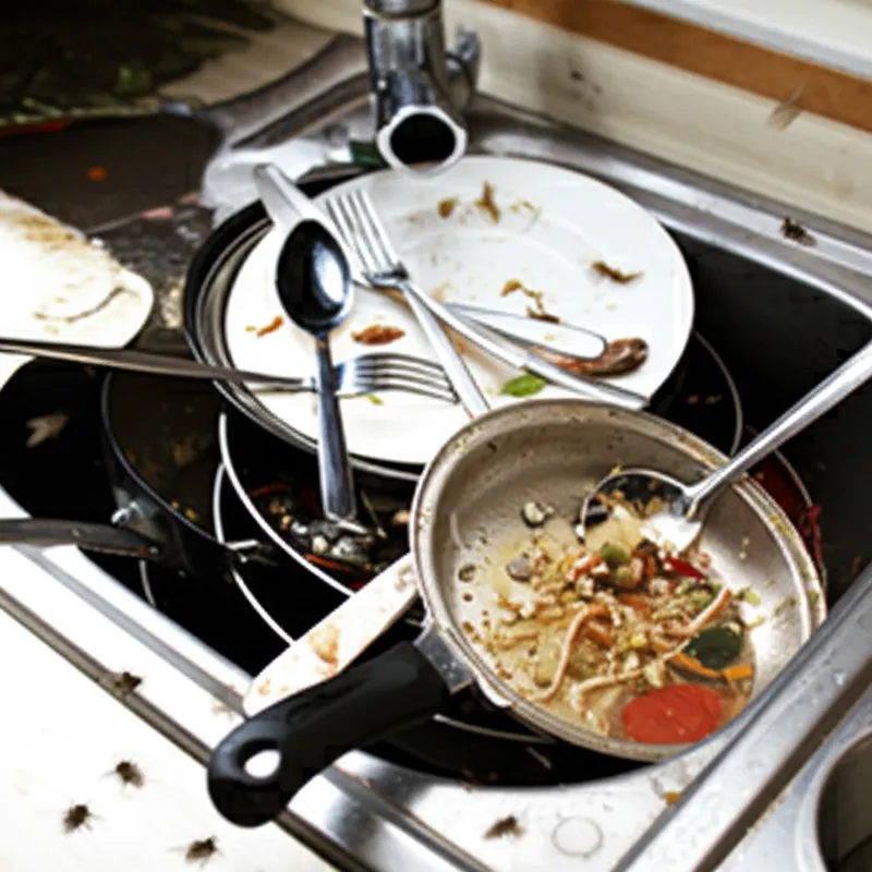 单词"unsanitary"的视觉插图 - 不卫生的，肮脏的
