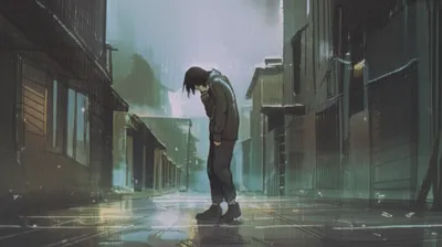 Illustration hunching - Image 1