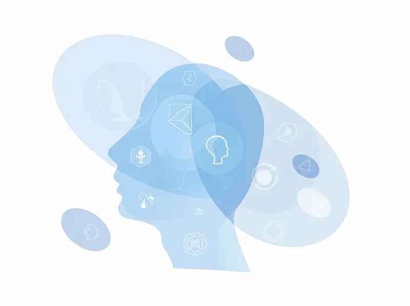 Ilustración visual de la palabra "thought" - Pensar, reflexionar