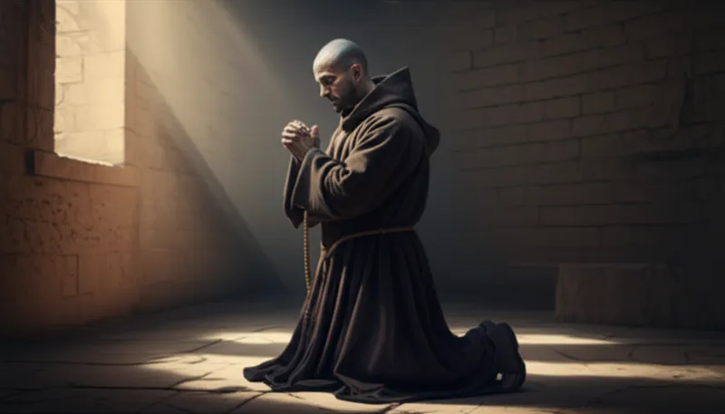 Illustration visuelle du mot « religieux » - Moine