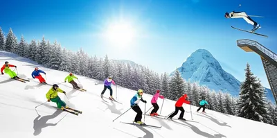 Illustration skiing - Image 1