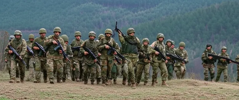 Ilustración visual de la palabra "infantry" - Infantería