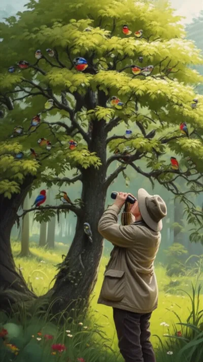 Illustration birdwatcher