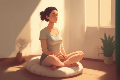 Illustration meditating - Image 1
