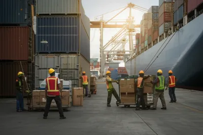 Illustration dockworkers