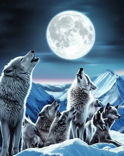 Illustration wolves - Image 2