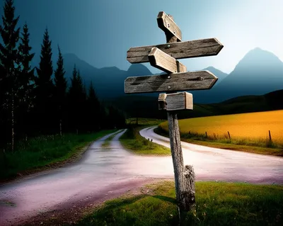 Illustration crossroads