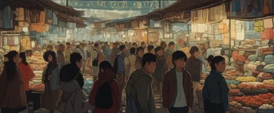 Illustration thronged