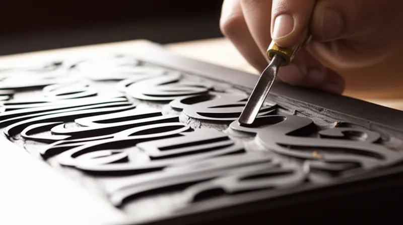 Visuelle Darstellung für das Wort „lettering" - Beschriften, beschreiben