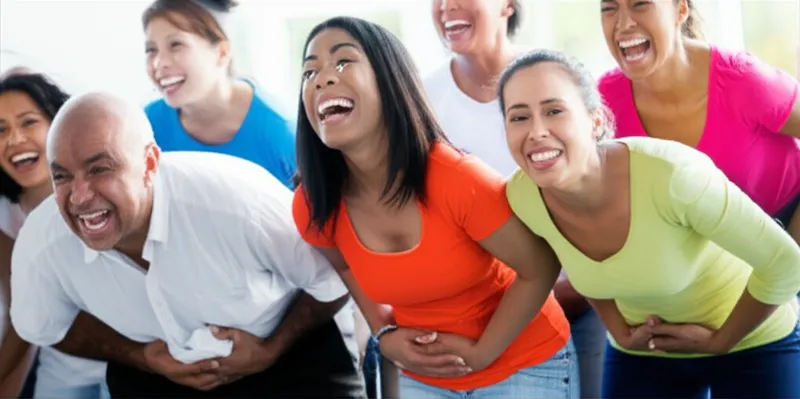 توضيح مرئي للكلمة "hilarious" - مرح، مضحك جدا