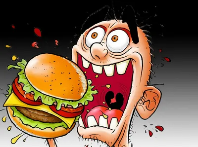 Визуальная иллюстрация слова «ravenous» - голодный, алчный