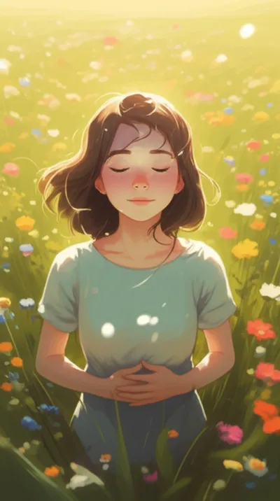 Illustration inhaling