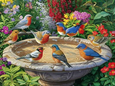 Illustration birdbaths