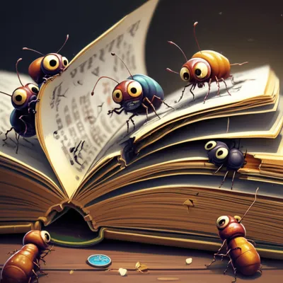 Illustration bookworms