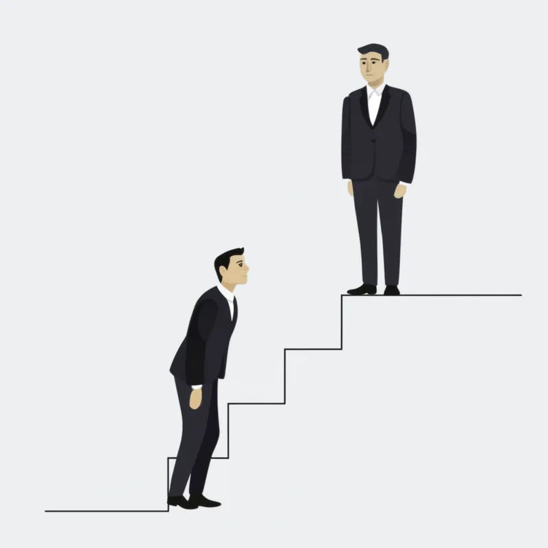 Illustration visuelle du mot « inferior » - Inférieur, subalterne