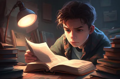 Illustration studiously