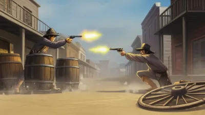 Illustration gunfight