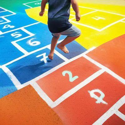 Illustration hopscotching