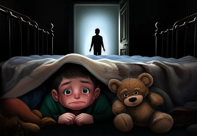 Visuelle Darstellung für das Wort „frightened" - Erschrecken, verängstigen