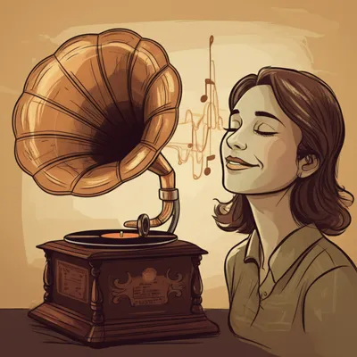 Illustration phonograph - Image 1