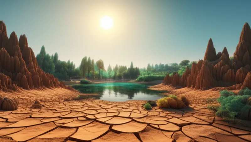 Visual illustration for the word "dehydrated" - To lose or remove water; to dry