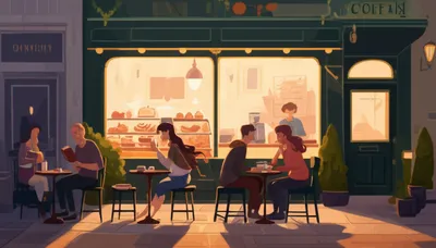 Illustration coffeeshops