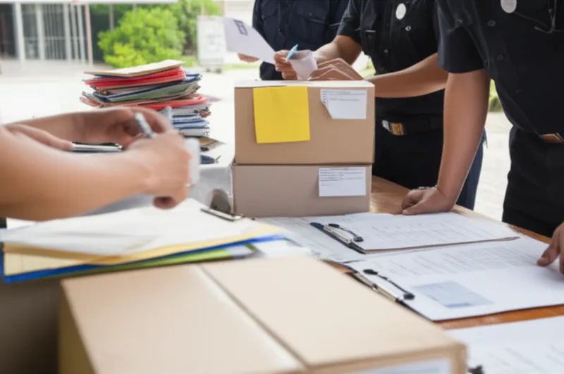 Illustration visuelle du mot « customs » - Droits de douane