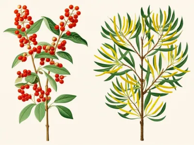 Illustration dioecious