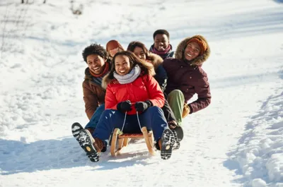 Illustration tobogganing
