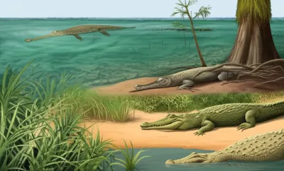 Illustration crocodilians