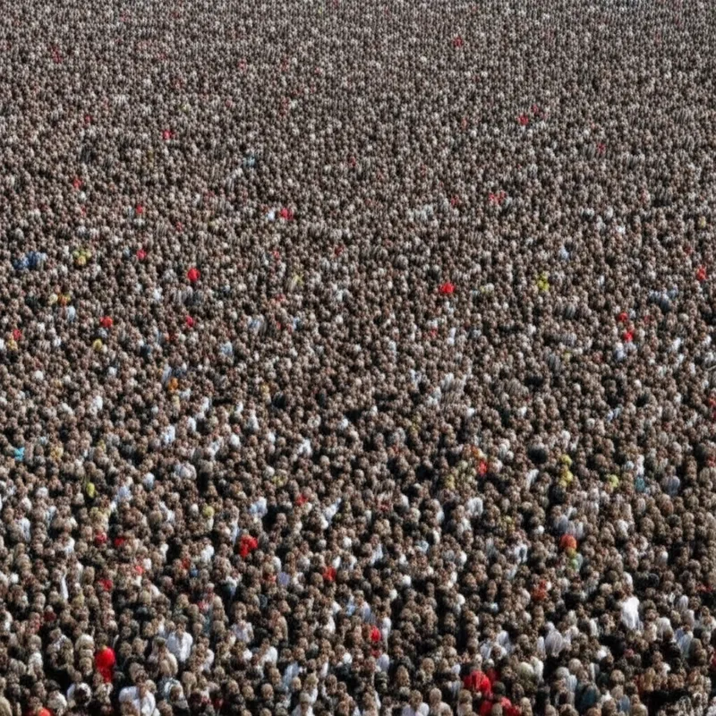 单词"heap"的视觉插图 - 人群， 堆， 大批人
