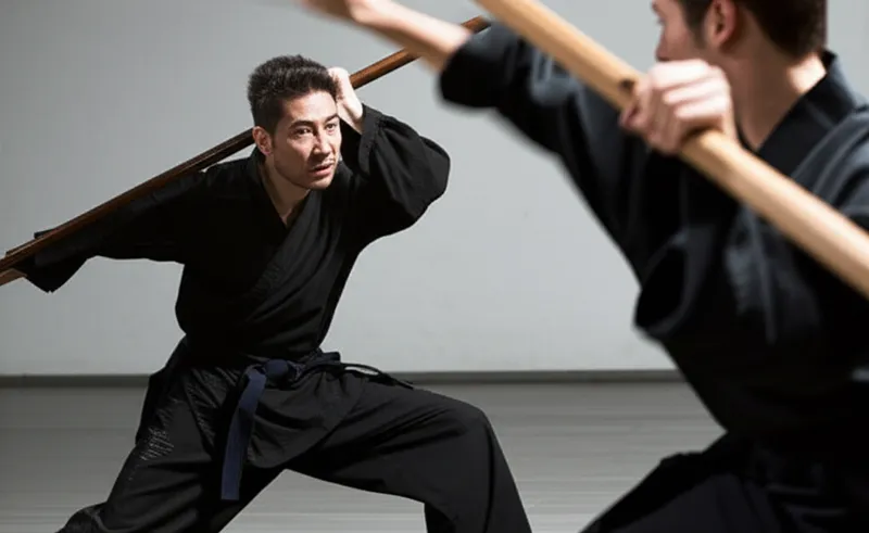 توضيح مرئي لـ quarterstaff: قتال بالعصا - صورة 1