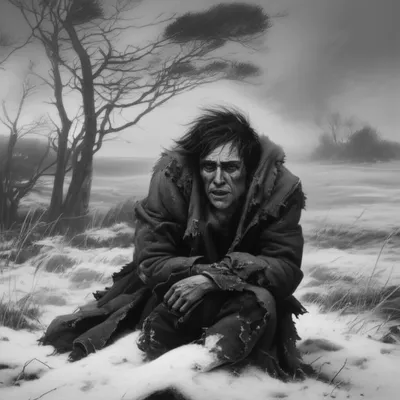 Illustration starving - Image 1