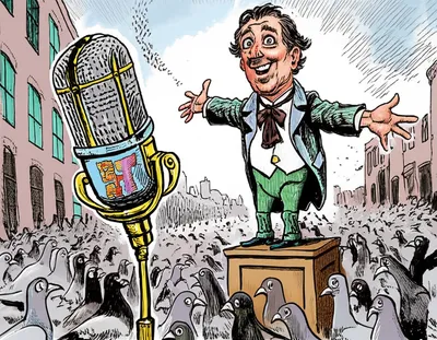 Illustration satirized