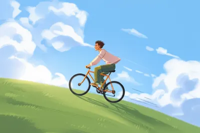 Illustration downhill - Image 1