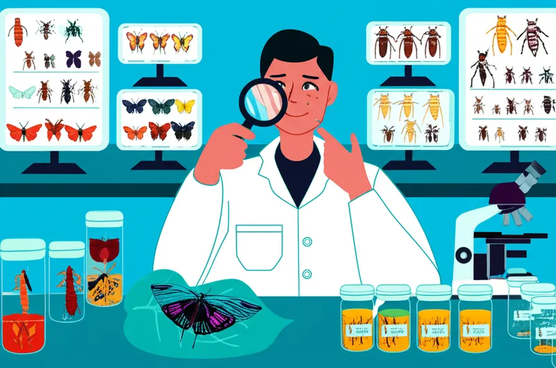 "entomologist" शब्द का दृश्य चित्रण - कीट वैज्ञानिक