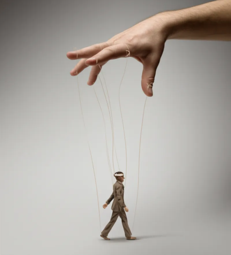 Illustration visuelle du mot « manipulation » - Manipulation