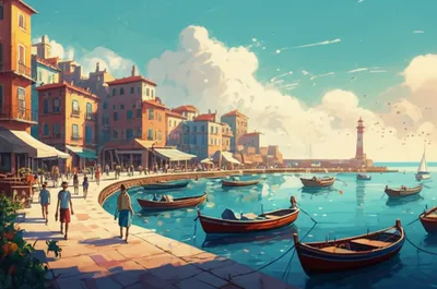 Illustration seafront - Image 1