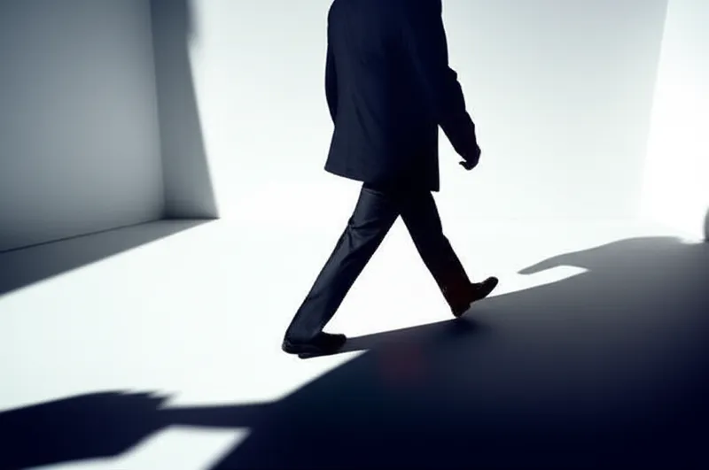 Visual illustration for the word "sidestep" - A step to the side.