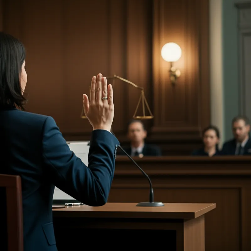 Illustration visuelle du mot « testimony » - Témoignage, déposition