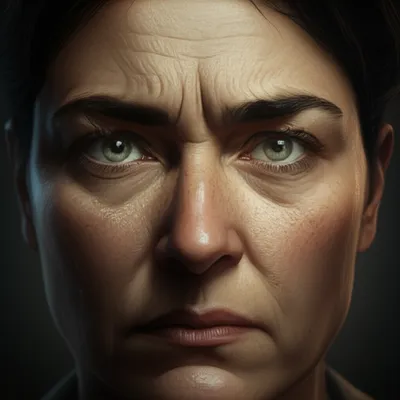 Illustration scowling - Image 1