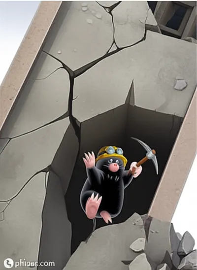 Illustration undermining