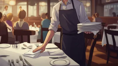 Illustration busboy - Image 1