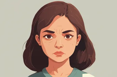 Illustration frowning - Image 1