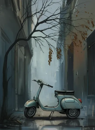 Illustration moped - Image 1