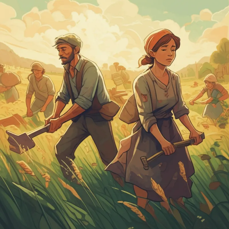 Illustration visuelle du mot « peasants » - Paysans, agriculteurs